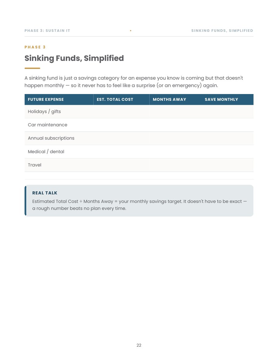 Phase 3: Sinking Funds, Simplified